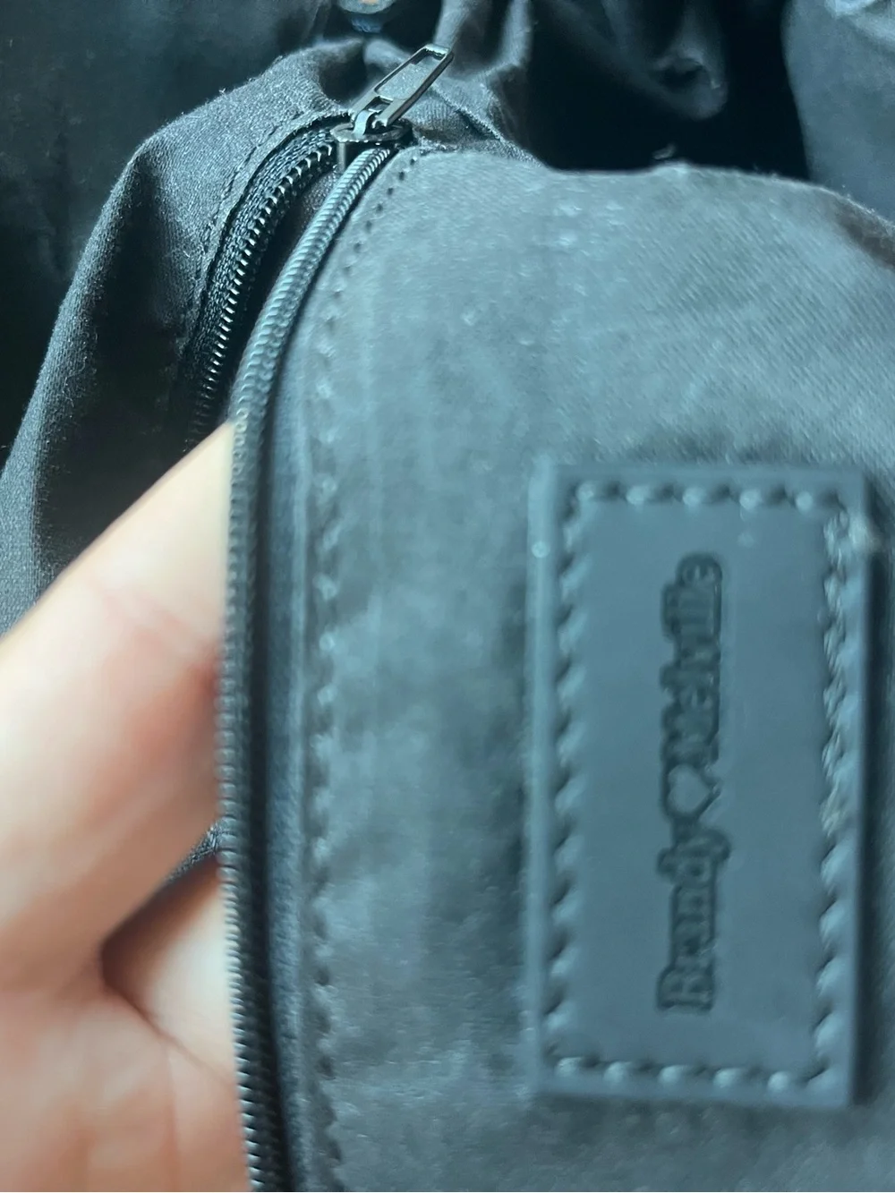 Black Leather Roll-Top Shoulder Bag